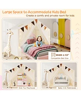 Large Kids Playhouse Tent with Curtains and Windows for Indoor or Outdoor Fun