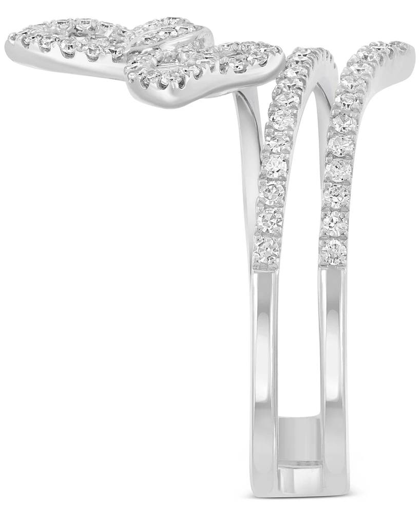 Effy Diamond Round & Baguette Butterfly Wrap Ring (3/8 ct. t.w.) in 14k White Gold