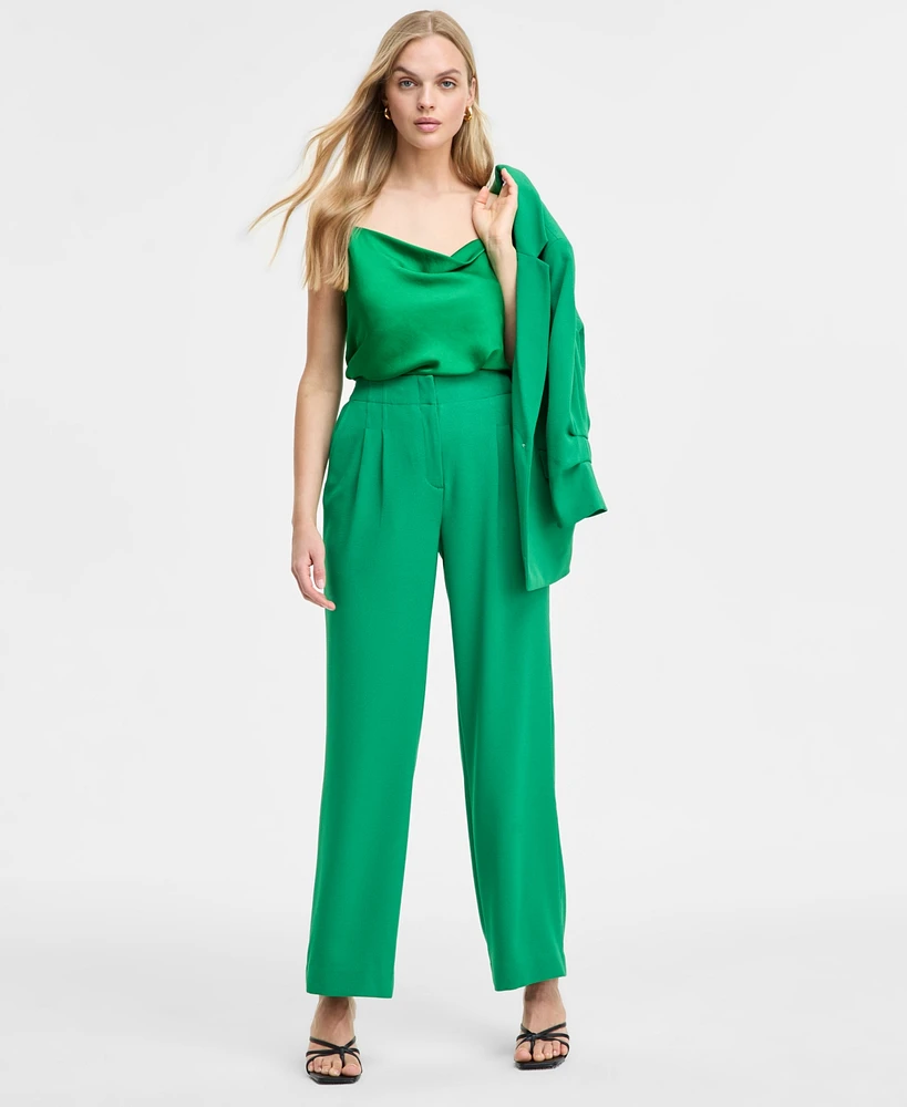 Bar Iii Women's Sleeveless Satin Cowlneck Top, Exclusively at Macy's