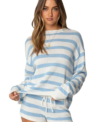 Edikted Women's Amaris Oversized Striped Knit Sweater