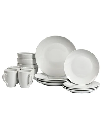 Tabletops Unlimited Adams Ash White 16 Pc. Dinnerware Set, Service for 4