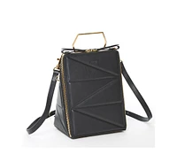 Susu Black Leather Backpack Purse for Women – Unique Convertible Medium Crossbody Bag with Top Handle