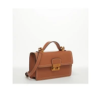 Susu Little Brown Bag Leather Small Crossbody Purse Cute Women's Handbag with Top Handle and Adjustable Strap