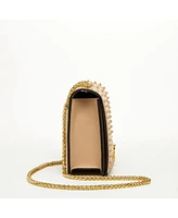 Susu Beige Leather Shoulder Bag Medium Size Crossbody Purse for Women Tan Handbag with Gold Chain Strap