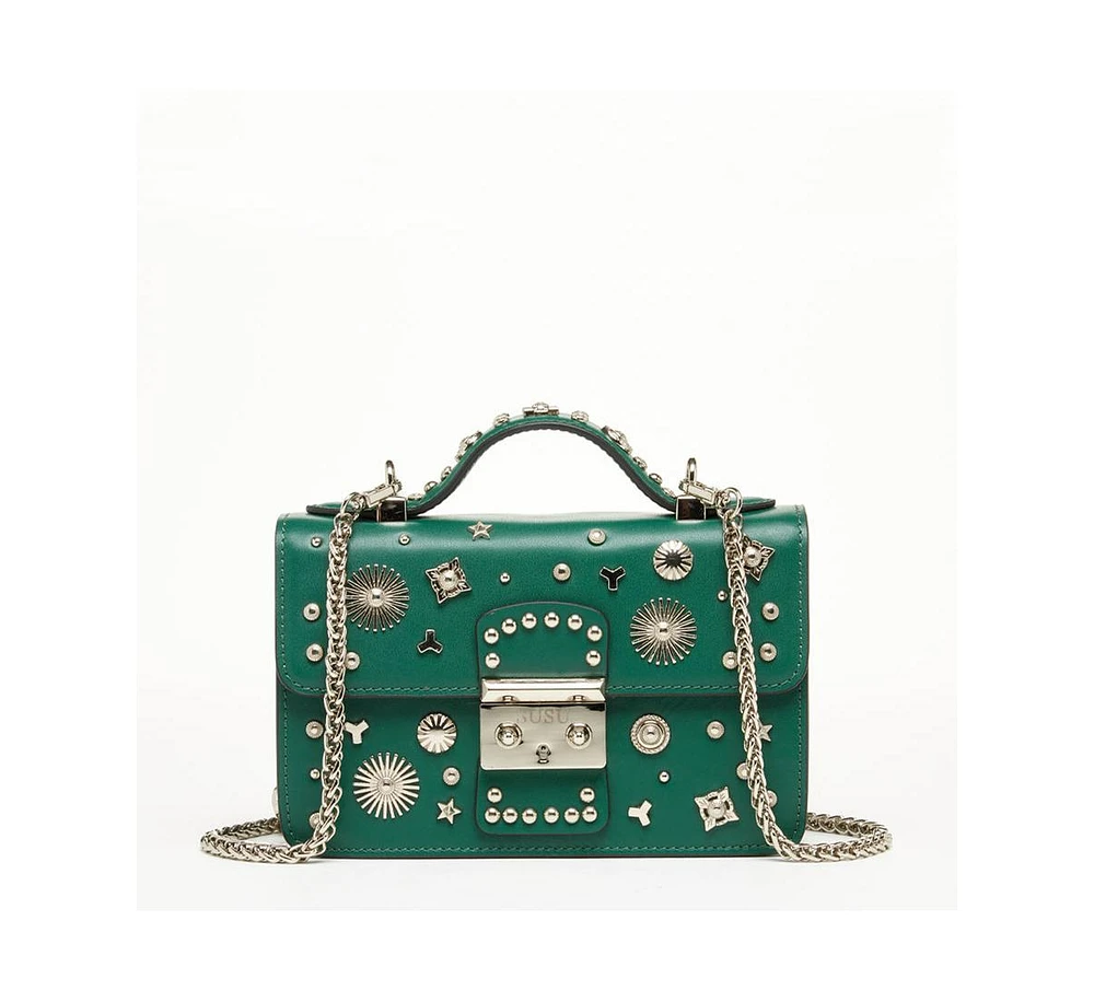 Susu Small Leather Crossbody Bag Emerald Green Green Purse Forest Green Women's Handbag