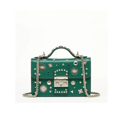 Susu Small Leather Crossbody Bag Emerald Green Green Purse Forest Green Women's Handbag