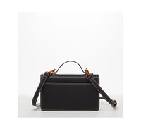 Susu Black Purse Leather Small Crossbody Bag Cute Women's Handbag with Top Handle and Adjustable Strap