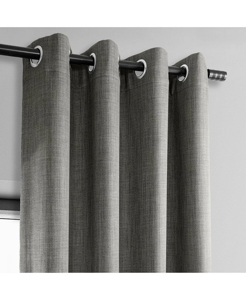 Half Price Drapes Blazer Grey Grommet Textured Faux Linen Room Darkening Curtain