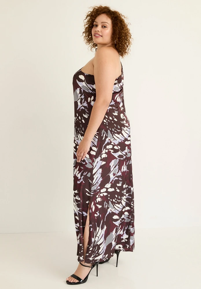 June + Vie Women's One-Shoulder Maxi Dress