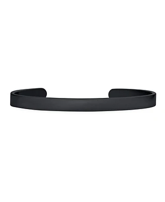 Bling Jewelry Black Plated Stainless Steel Cuff Bracelet Slender Stackable Bangle