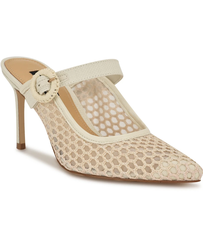 Nine West Women's Rondel Buckle Strap Slip-On Pumps