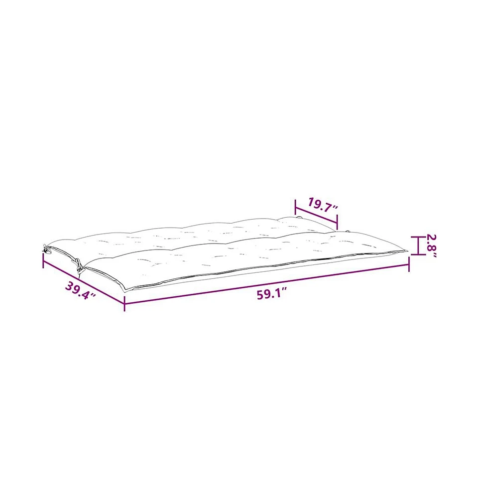 Garden Bench Cushion 59.1"x(19.7"+19.7")x2.8" Oxford Fabric