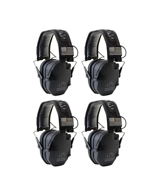 Walker's Razor Slim Electronic Shooting Muffs 4-Pack, Black America Patch