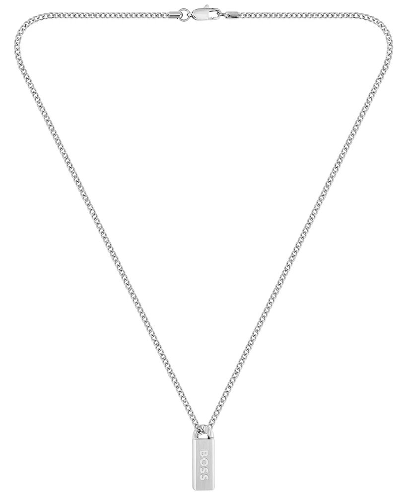 Hugo Boss Men's Kassy Emblem Stainless Steel Pendant Necklace