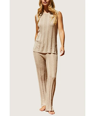 Crescent Women's Eli Ribbed Sweater Knit Two Piece Set