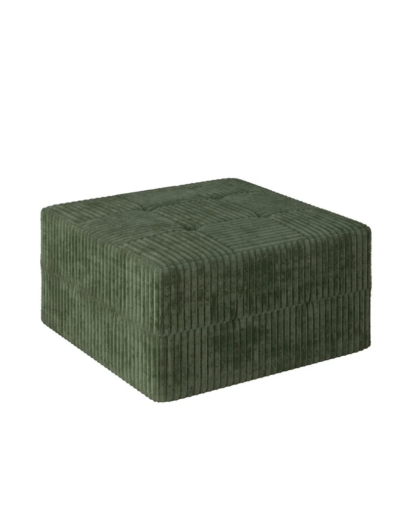 Minimalist Corduroy Ottoman Sofa Bed, Space-Saving Design