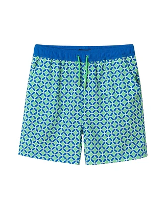 Toddler/Child Boys Green Geo Print Swim Trunk