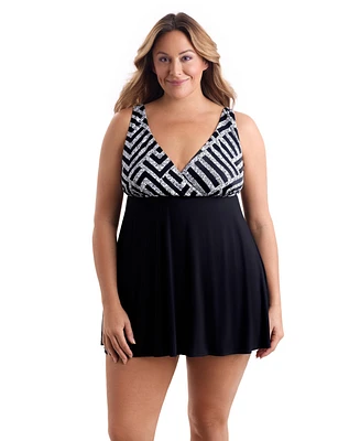 Longitude by Mimi Flamingo Amazing Crossover Plunge Swimdress