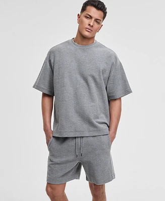 Mode of One Men's Oversized-Fit Textured Sweatshirt, Exclusively at Macy's