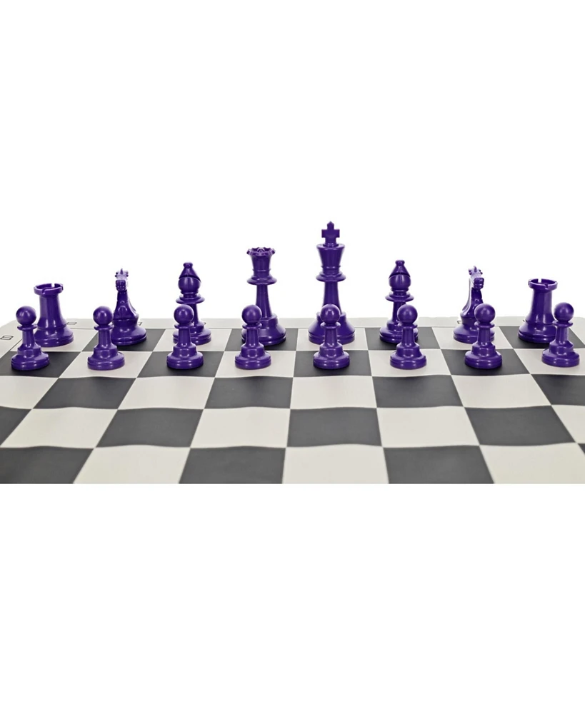 We Games Color Bright Plastic Staunton Tournament Chess Pieces with 3.75 in. King - Half Chess Set of Chess Pieces Only