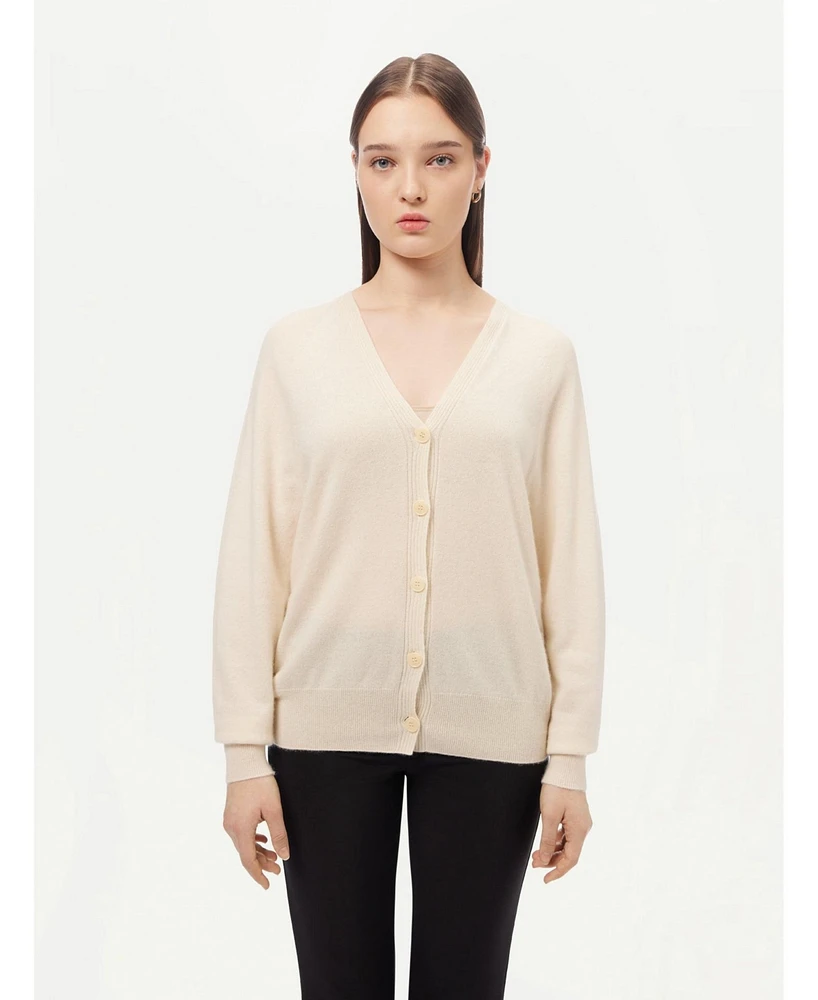 Gobi Cashmere Women's 3D Cashmere Button-up Cardigan