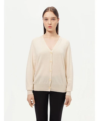 Gobi Cashmere Women's 3D Cashmere Button-up Cardigan