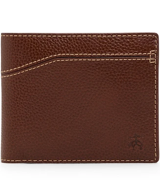 Brooks Brothers Men's Cayman Leather Wallet with Change Purse