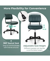 Pu Leather Adjustable Office Chair Swivel Task Chair with Backrest