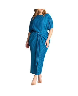 Eloquii Women's Draped Plisse Dress