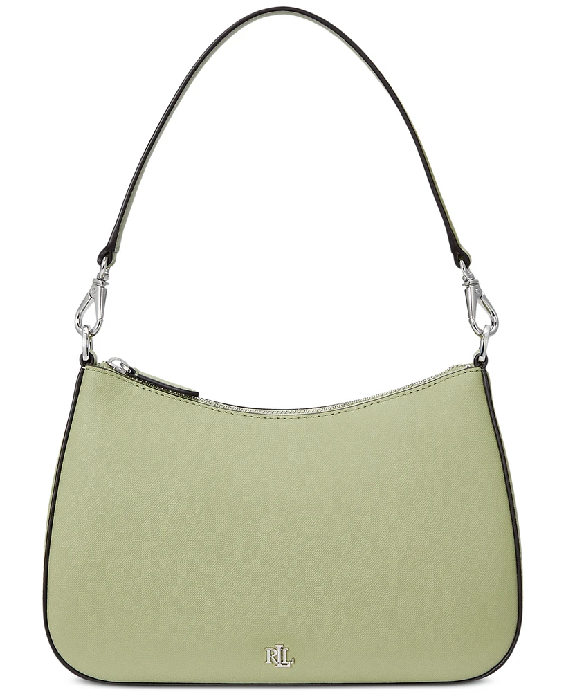 Lauren Ralph Women's Crosshatch Leather Medium Danni Shoulder Bag
