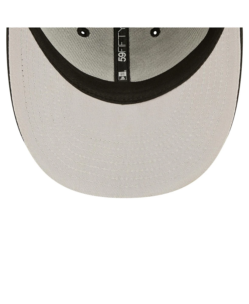 Men's New Era Colorado Rockies Black and White Low Profile 59FIFTY Fitted Hat