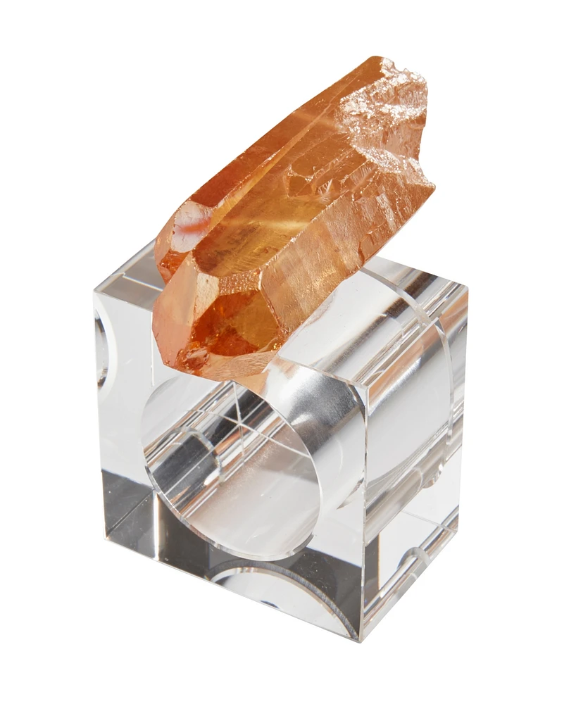 Saro Lifestyle Luxe Quartz Napkin Ring, Set of 4