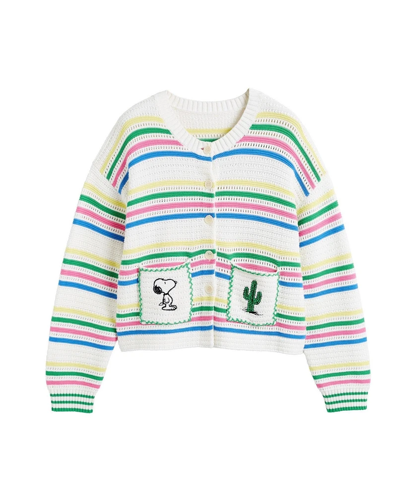 Chinti & Parker Women's Cotton Peanuts Vacation Cardigan