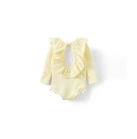 Cotton On Baby Girls Bonnie Long Sleeve Ruffle One Piece (Keyhole Back)