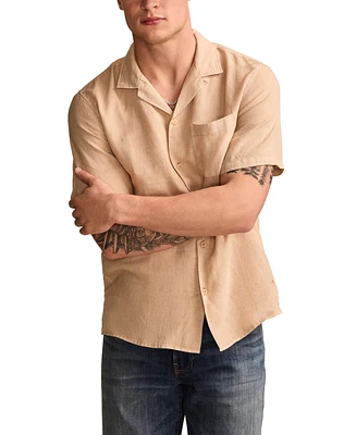 Lucky Brand Men's Linen Short Sleeve Camp Collar Shirt