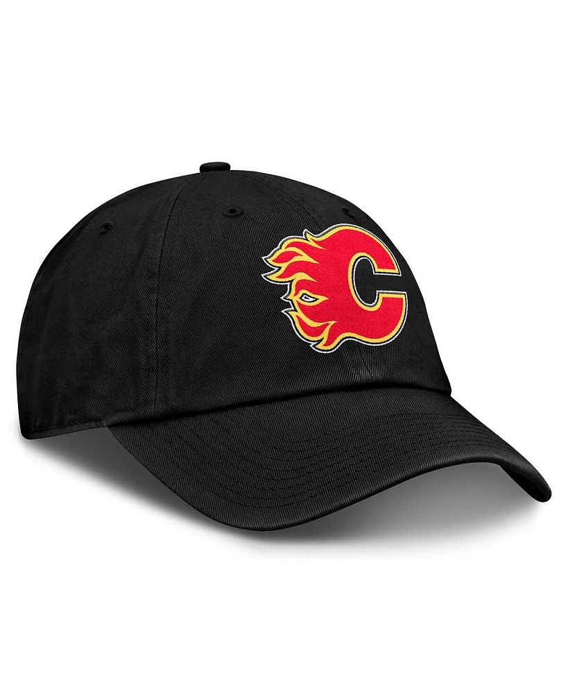 Fanatics Men's Black Calgary Flames Core Fundamental Adjustable Hat