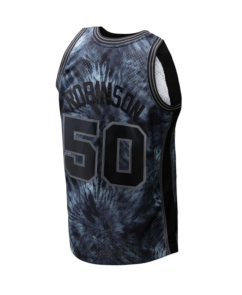 Mitchell & Ness Men's David Robinson Black San Antonio Spurs Hardwood Classics 1998/99 Tie-Dye Swingman Jersey
