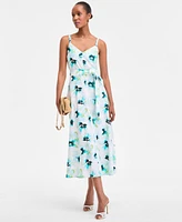 I.n.c. International Concepts Women's Printed Braided-Strap Midi Dress, Exclusively at Macy's