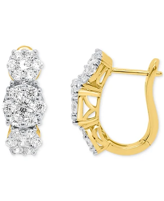 Forever Grown Diamonds Lab Diamond Triple Cluster Statement Earrings (2 ct. t.w.) Sterling Silver or 14k Gold-Plated