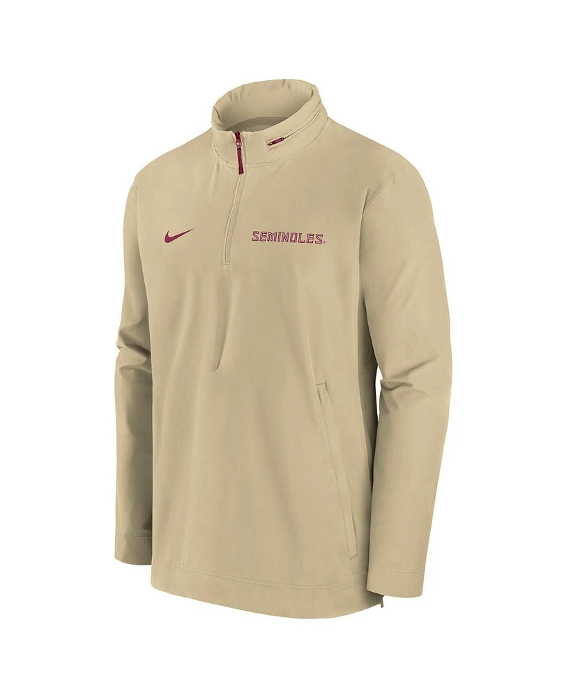 Nike Men's Gold Florida State Seminoles Sideline Coaches Quarter-Zip Jacket