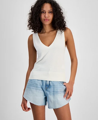 Boss Orange Women's Solid-Color Ribbed-Knit V-Neck Tank Top