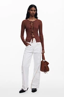 Desigual Women's Shiny bow cardigan