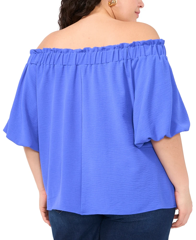 Vince Camuto Plus Off-The-Shoulder Puff-Sleeve Top