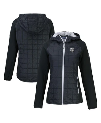 Cutter & Buck Women's Black Chicago Bears Rainier PrimaLoft Eco Hybrid Full-Zip Hoodie Jacket