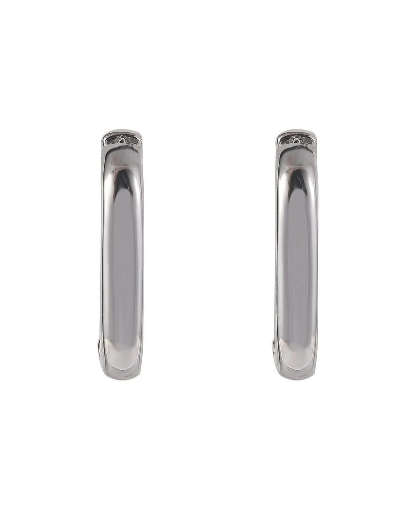Laundry by Shelli Segal Silver Tone Square Clickit Hoop Earrings
