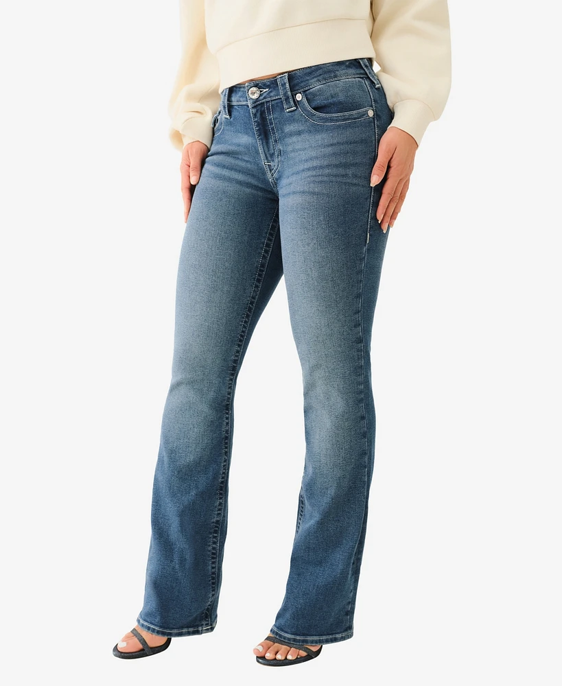 True Religion Women's Becca Crystal Wing Flap Bootcut Jeans