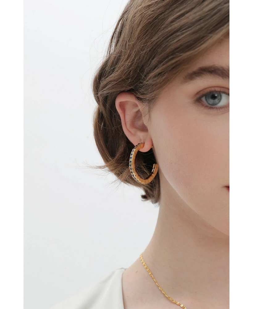 Stella Molten Color Cubic Zirconia Hoop Earrings
