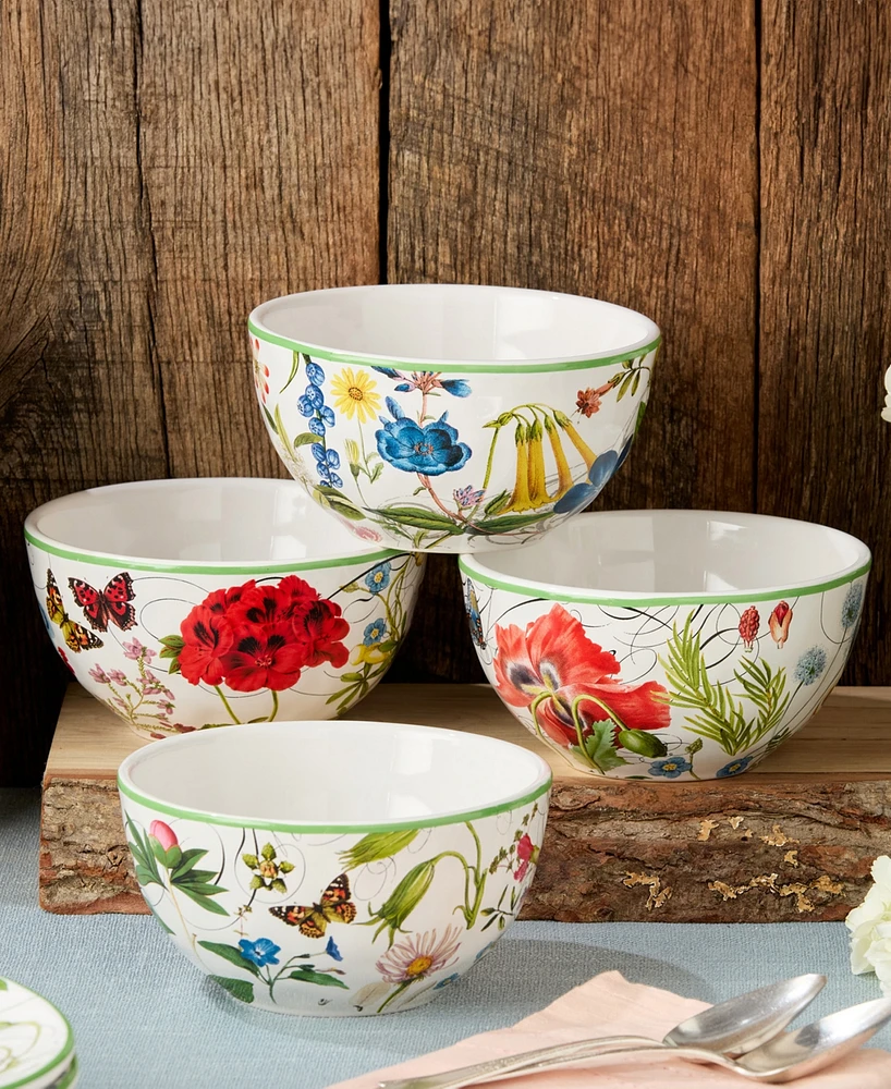 Certified International Greenhouse Ice Cream Bowls, Set of 4, Service for 4