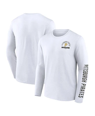 Fanatics Men's White Pittsburgh Pirates Press Box Long Sleeve T-Shirt