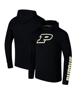 Colosseum Men's Black Purdue Boilermakers Logo Lockup Active Blend Long Sleeve T-Shirt Hoodie